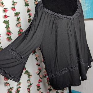 VENUS Black Lace Detail Blouse